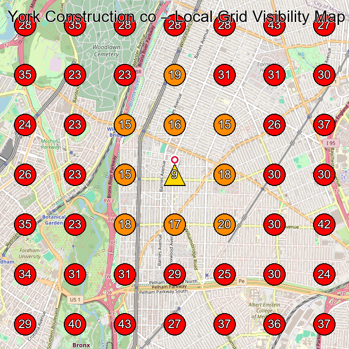 York Construction co GeoGrid visibility map for Construction Company in Bronx